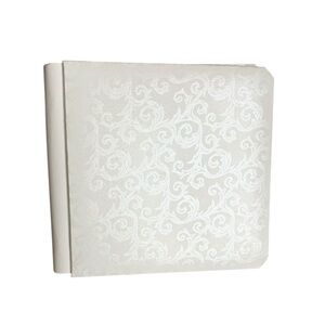 Creative Memories Promise Scrapbook Album 7 x 7 Embossed Swirl Pattern White